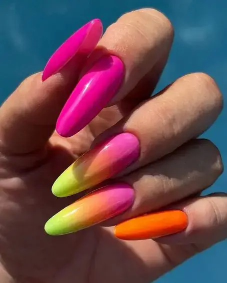 Summer Neon Nail Design