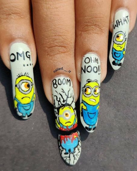 Long Nails Minions with Phrases