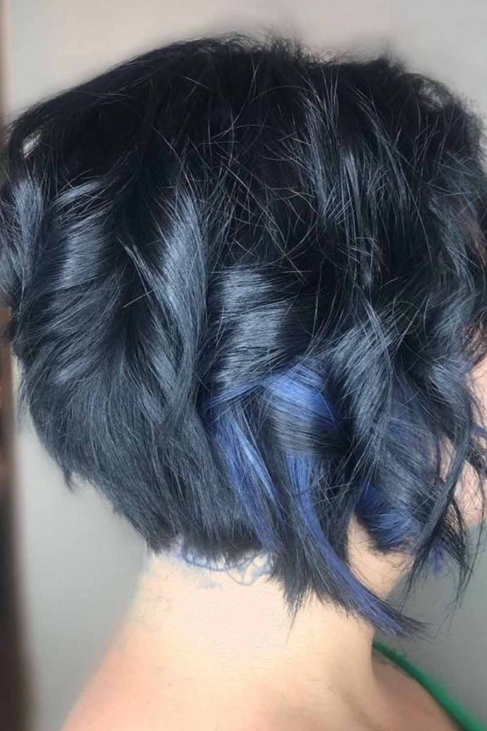 Blue Black Stacked Cut 