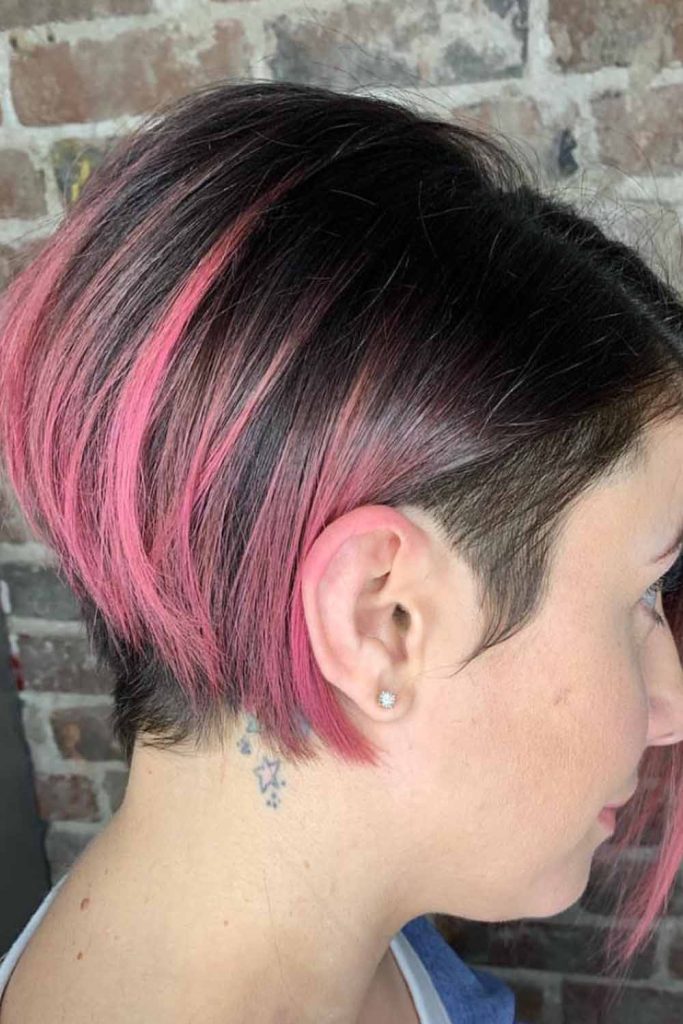 Undercut and Shattered Layers With Pink Highlights 