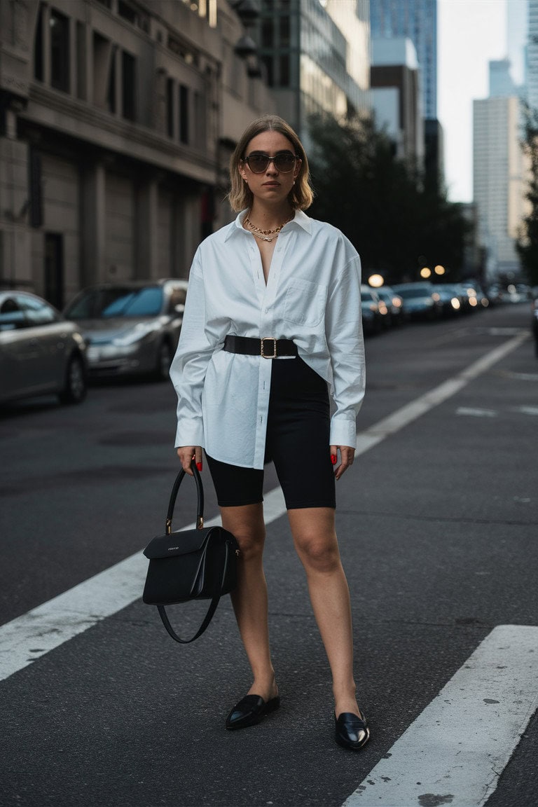 Biker Shorts and a Button-Down: Office-Appropriate