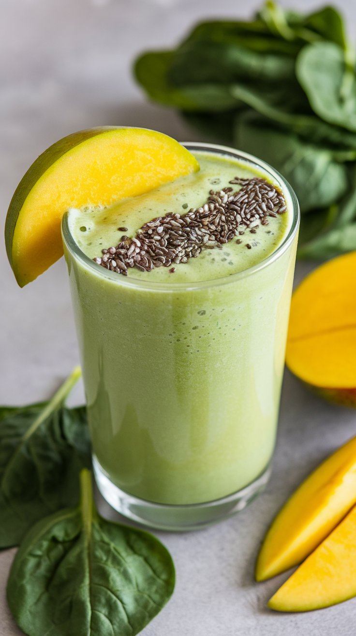 High protein smoothie recipe called the Green Machine Shake.