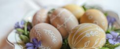 brown egg on white ceramic plate