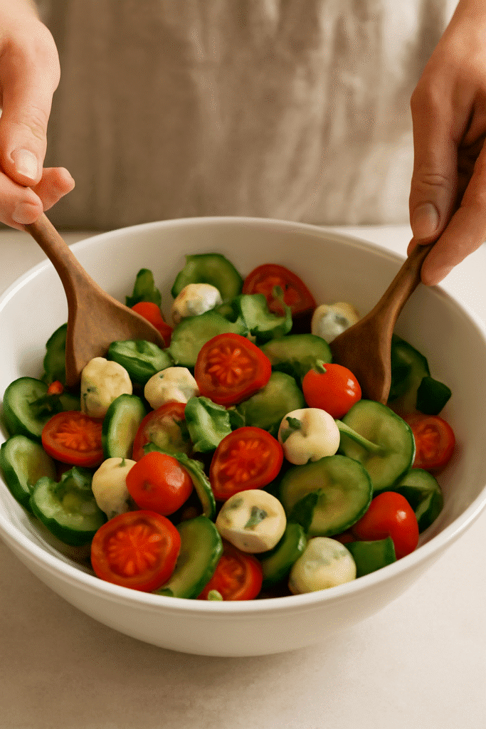 How to Make Easy Cucumber Caprese Salad
