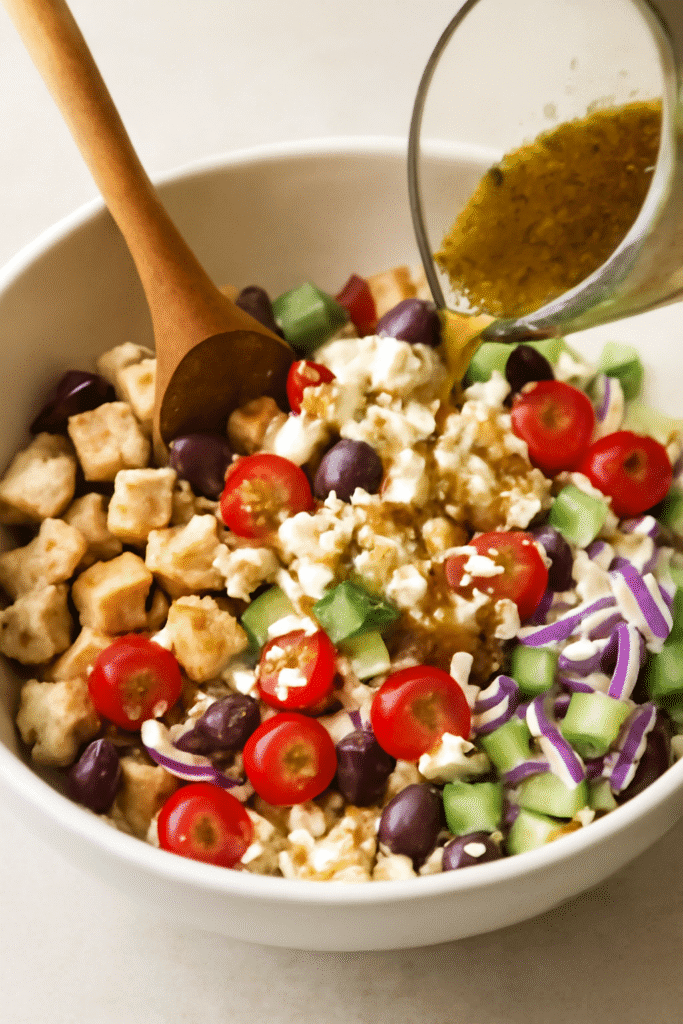 How to Make High Protein Mediterranean Chicken Orzo