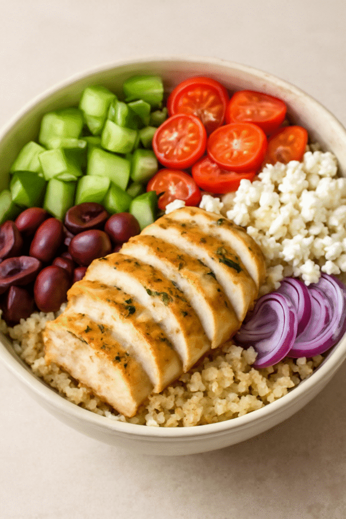 How to Make Mediterranean Lemon Dill Chicken Bowls