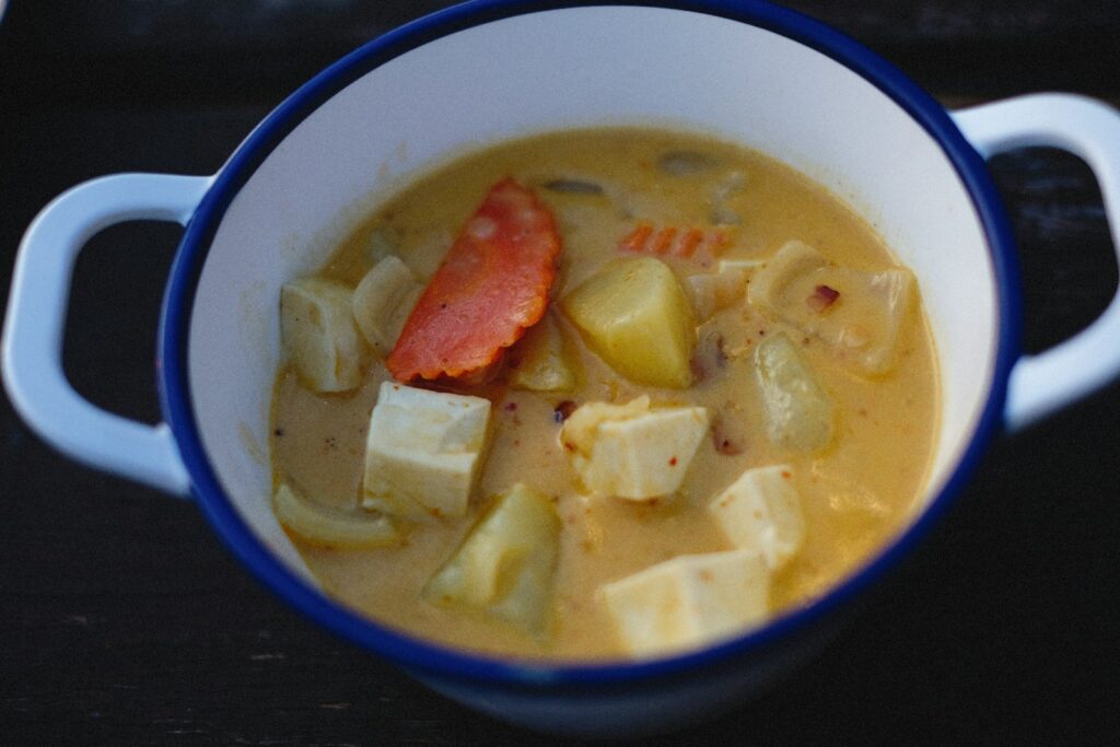 a bowl of food
