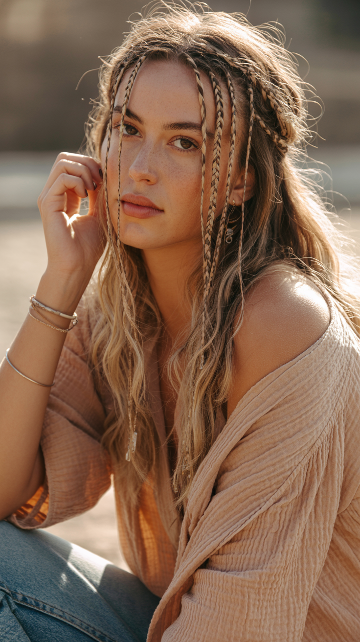 mini braids in open hair