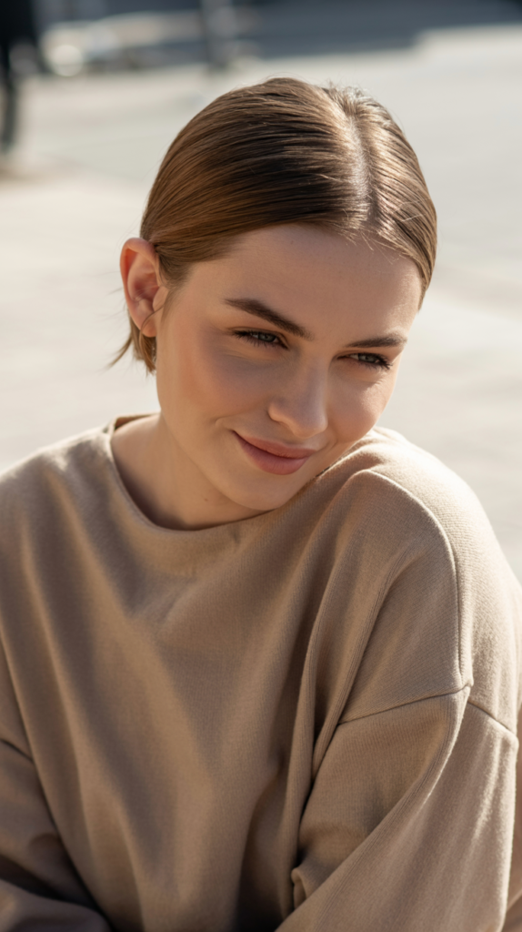 quick straight + center part