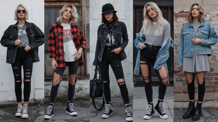 22 Fall Grunge Outfit Ideas with Flannels, Denim & Combat Boots
